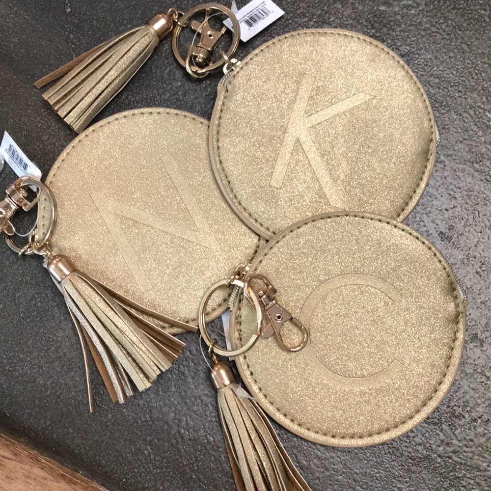 Gold Initial Key Chain with Tassel